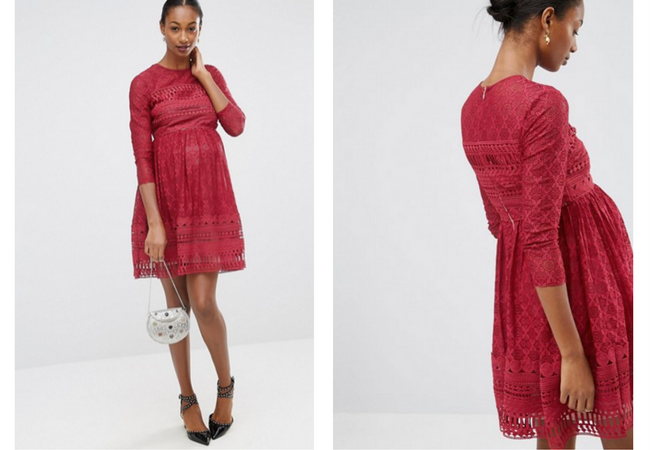 Image of Asos Maternity Dress - holiday maternity party dresses that will show off your baby bump in style - mama bird box - gifts for pregnant mom