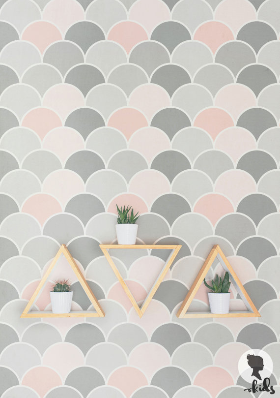 Image of Best Nursery Wallpaper - LivettesKIDS Scallop Wallpaper - Mama Bird Box - Gifts for Pregnancy